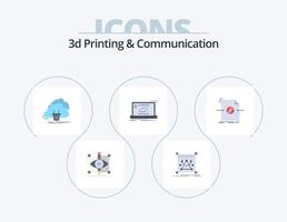 3d stampa e comunicazione piatto icona imballare 5 icona design. collegamento. comunicazione. oggetto. potenza. energia vettore