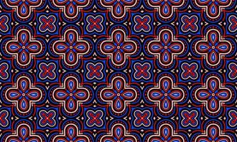 etnico astratto sfondo carino rosso blu nero fiore geometrico tribale popolare motivo Arabo orientale nativo modello tradizionale design tappeto sfondo capi di abbigliamento tessuto involucro Stampa batik popolare vettore