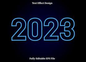 nuovo anno 2023 testo effetto design nel vettore