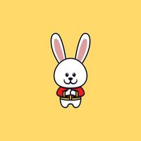 carino coniglio coniglietto cartone animato vettore