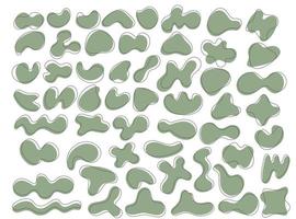 verde biologico forme impostare. astratto irregolare macchie nel minimo di moda design con schema cerchi. le forme per manifesto storia cornici. vettore