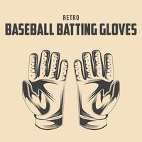 retrò baseball batting guanti vettore azione illustrazione