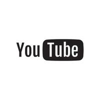 Youtube logo nero e bianca, Youtube nero icona, Youtube logo vettore