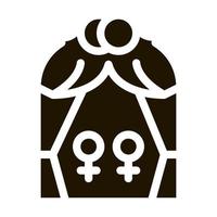 lesbica matrimonio icona vettore glifo illustrazione