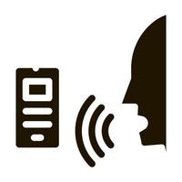 smartphone voce controllo icona vettore illustrazione