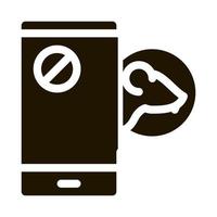 ratto proteggere smartphone servizio icona vettore glifo illustrazione