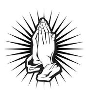 vettore illustrazione di preghiere mano