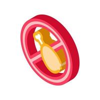 allergene gratuito cartello Grasso cibo isometrico icona vettore illustrazione