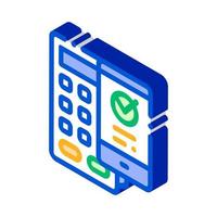 pagamento terminale smartphone isometrico icona vettore illustrazione