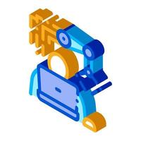 programmazione robot isometrico icona vettore illustrazione