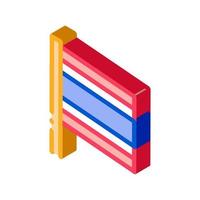 Tailandia bandiera su flagstaff isometrico icona vettore illustrazione