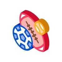 calcio Rugby baseball isometrico icona vettore illustrazione