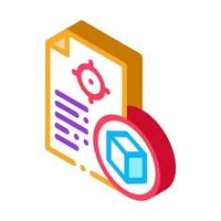 pacco consegna documento isometrico icona vettore illustrazione