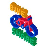 bicicletta condivisione Servizi isometrico icona vettore illustrazione