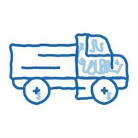 terreni agricoli consegna camion scarabocchio icona mano disegnato illustrazione vettore