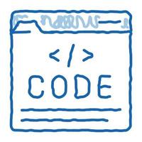 codice file computer sistema scarabocchio icona mano disegnato illustrazione vettore