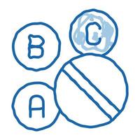 medicina vitamina farmaci sport scarabocchio icona mano disegnato illustrazione vettore