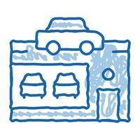 auto commerciante negozio scarabocchio icona mano disegnato illustrazione vettore