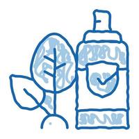 spray pianta foglia scarabocchio icona mano disegnato illustrazione vettore