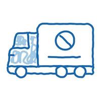 camion attraversare marchio scarabocchio icona mano disegnato illustrazione vettore