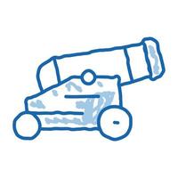 Vintage ▾ cannone scarabocchio icona mano disegnato illustrazione vettore
