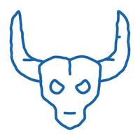 Toro con corna scarabocchio icona mano disegnato illustrazione vettore