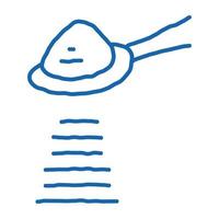 cucchiaio di zucchero scarabocchio icona mano disegnato illustrazione vettore