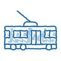 pubblico trasporto carrello autobus scarabocchio icona mano disegnato illustrazione vettore