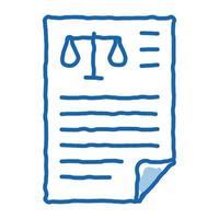 bilancia legge e giudizio scarabocchio icona mano disegnato illustrazione vettore