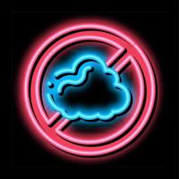 allergene gratuito cartello polvere neon splendore icona illustrazione vettore