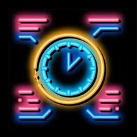 orologio tempo salutare vita neon splendore icona illustrazione vettore