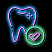 dentista stomatologia salutare dente neon splendore icona illustrazione vettore