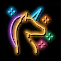 lgbt unicorno neon splendore icona illustrazione vettore