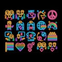 lgbt omosessuale gay neon splendore icona illustrazione vettore