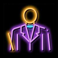 insegnante professione neon splendore icona illustrazione vettore