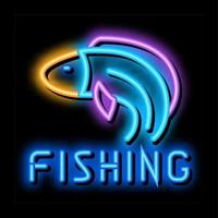 pesca attività commerciale neon splendore icona illustrazione vettore