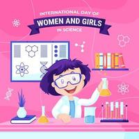giornata internazionale delle donne e delle ragazze nella scienza vettore
