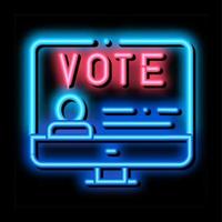 votazione computer informazione neon splendore icona illustrazione vettore