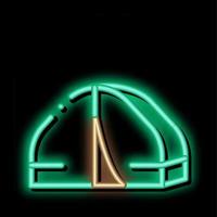 turista viaggio campo neon splendore icona illustrazione vettore