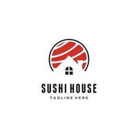 giapponese Sushi Casa frutti di mare logo design ispirazione vettore