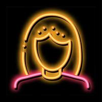 donna silhouette neon splendore icona illustrazione vettore