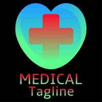 medico logo simbolo icona moderno design. più Salute nel cuore cartello logo. blu e verde colore salutare logo vettore. clinica ospedale salutare cuore icona vettore