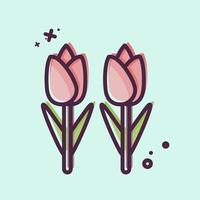 icona tulipani. relazionato per ambiente simbolo. mbe stile. semplice illustrazione. conservazione. terra. pulito vettore