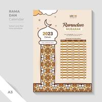 creativo moderno Ramadan calendario modello per iftar orario. vettore
