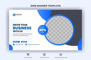 copertina di social media aziendale creativa, banner web e modello di miniatura video vettore