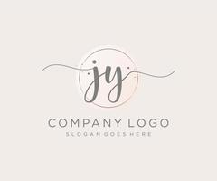 iniziale jy femminile logo. utilizzabile per natura, salone, terme, cosmetico e bellezza loghi. piatto vettore logo design modello elemento.