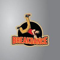 breakdance illustrazione design distintivo vettore