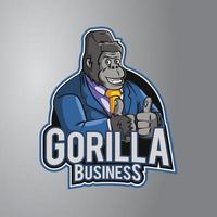 gorilla attività commerciale illustrazione distintivo vettore
