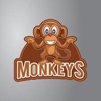 scimmia illustrazione design distintivo vettore