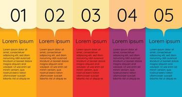 Infografica modello per attività commerciale informazione presentazione. vettore fresco piazza colore e geometrico elementi. moderno flusso di lavoro diagrammi. rapporto Piano 5 temi